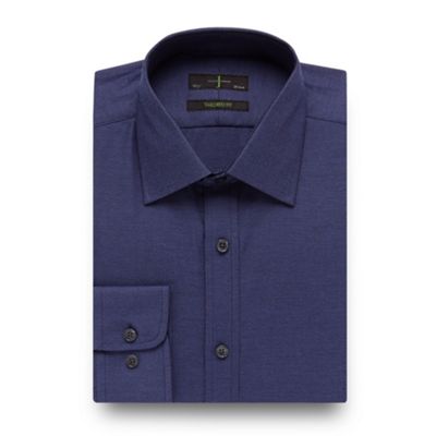 J by Jasper Conran Designer dark blue textured tailored fit shirt